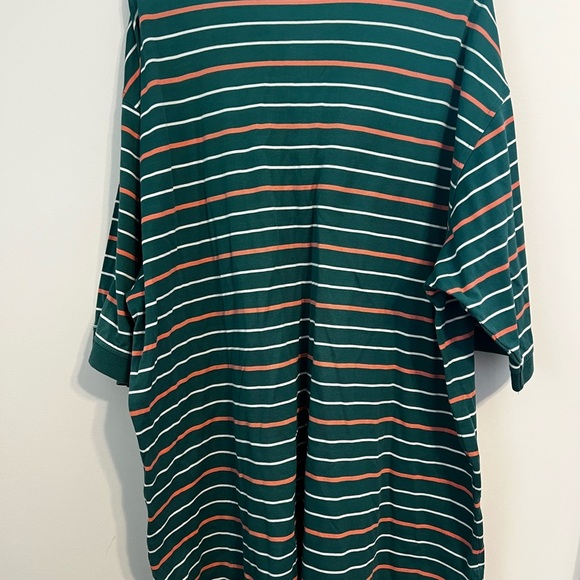 Fairway & Greene Performance Polo Green and Orange Striped - Picture 2 of 4
